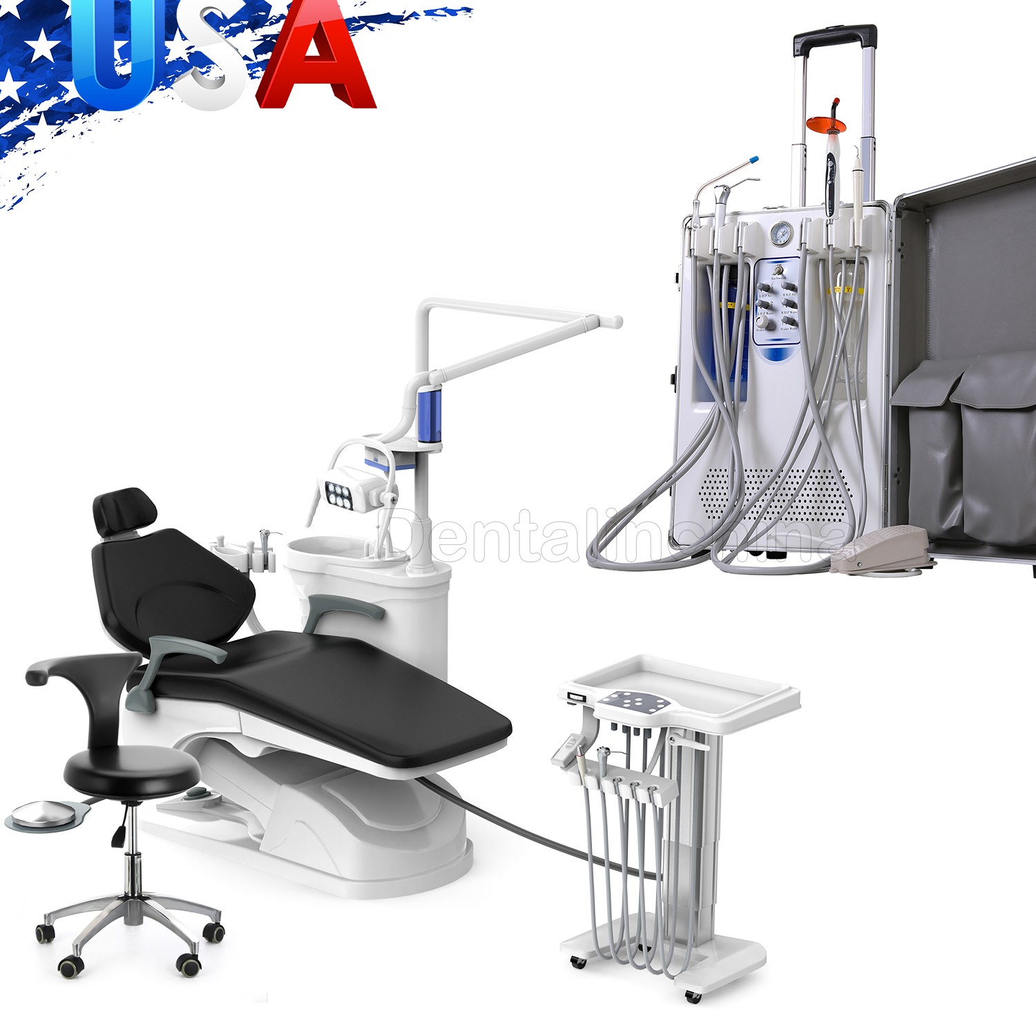 FDA Dental Chair Unit Computer Control  Liftable Trolley / Delivery Unit Cart
