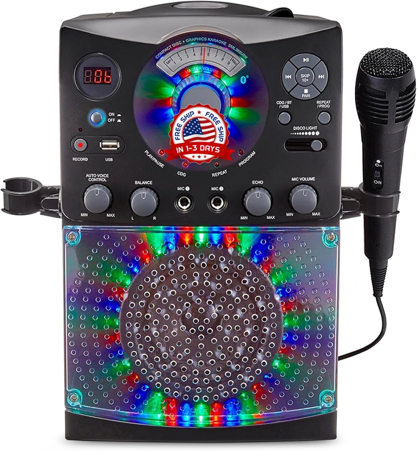 Máquina De Karaoke Para Adultos Y Niños Altavoz Bluetooth Con Micrófonos NUEVO