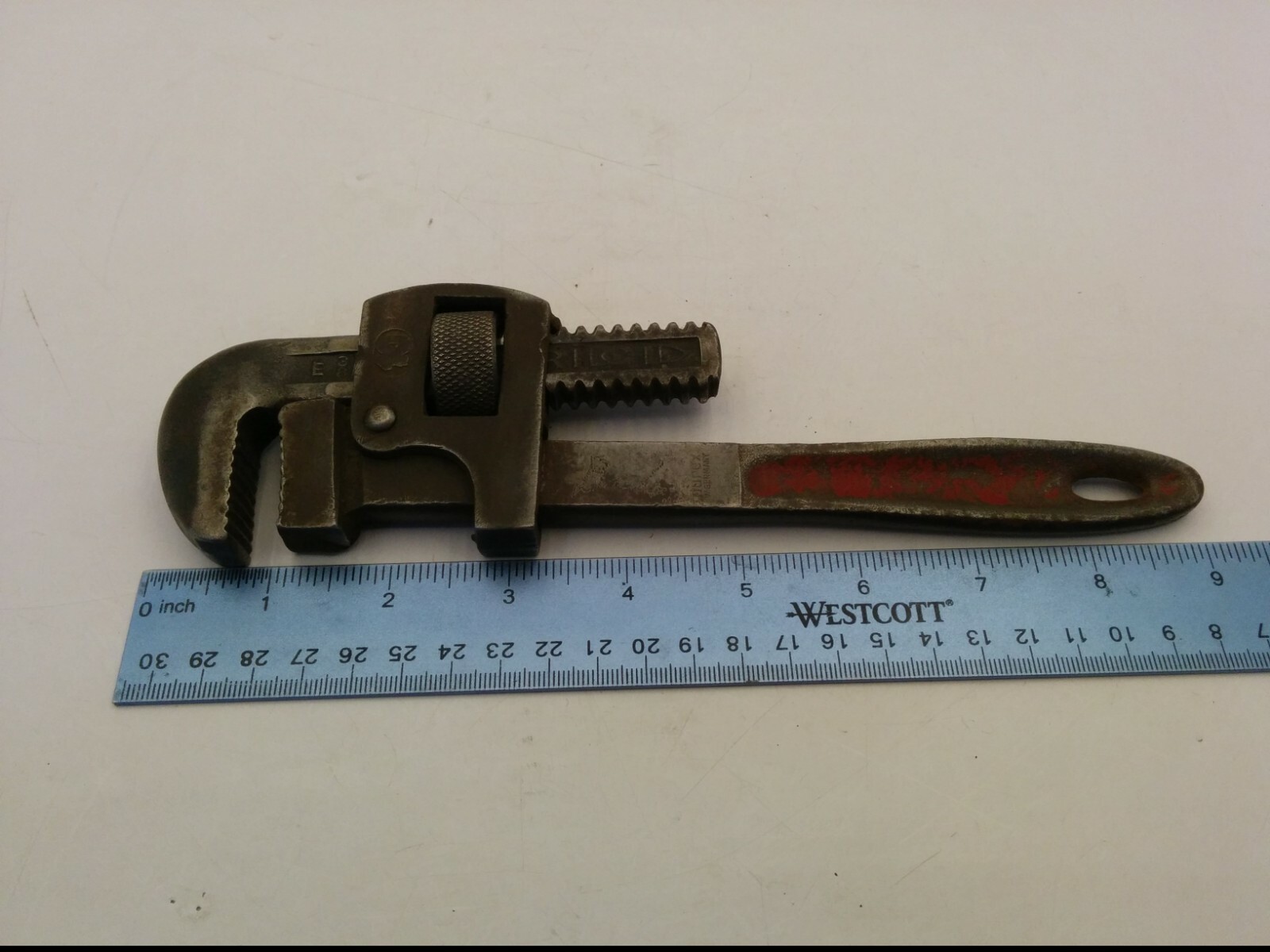VINTAGE DUREX WEST GERMANY #10 ADJUSTABLE PIPE WRENCH, 9" LONG