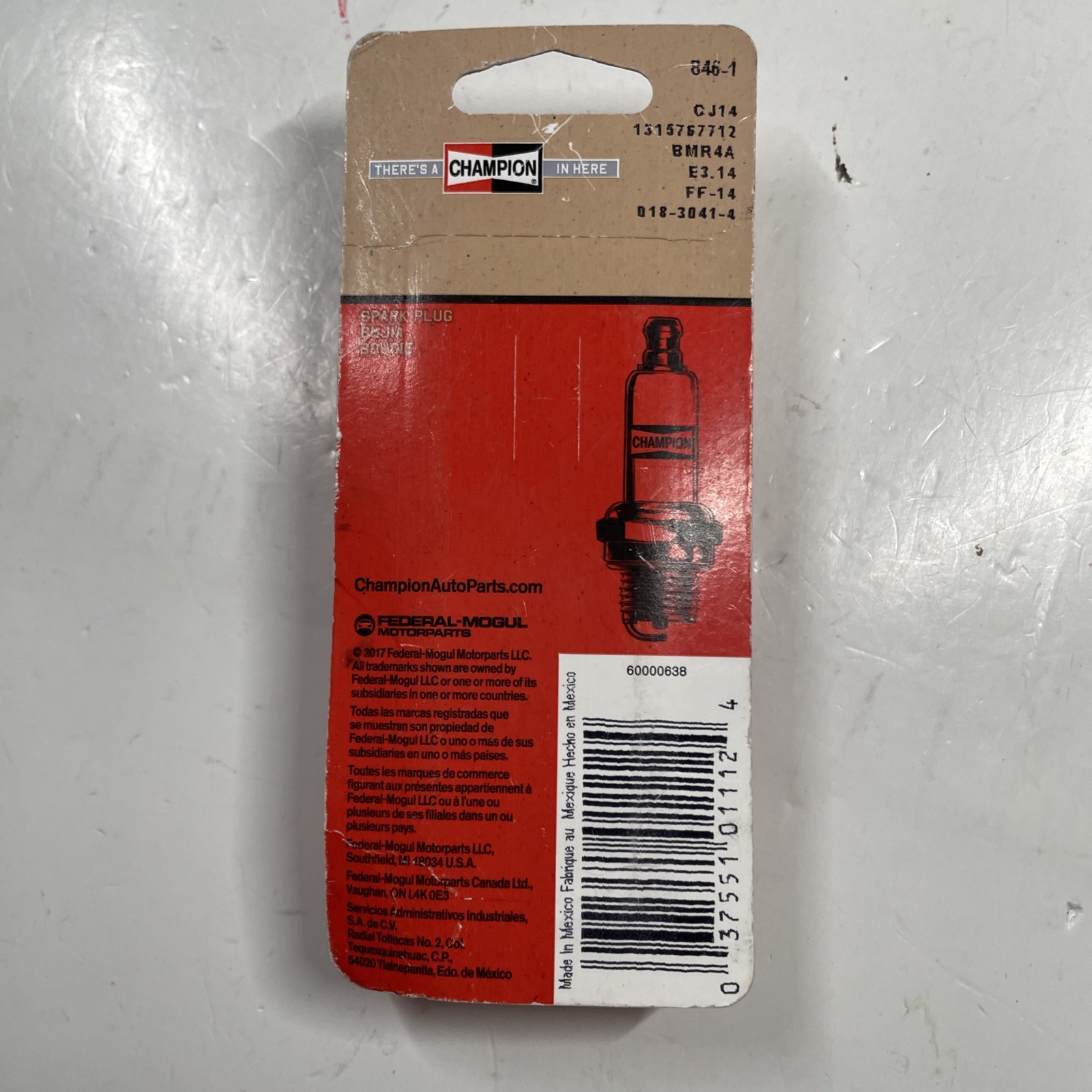 Champion 846-1 Copper Plus 1-Phase 0.027-0.033 in. Gap CJ14 Spark Plug