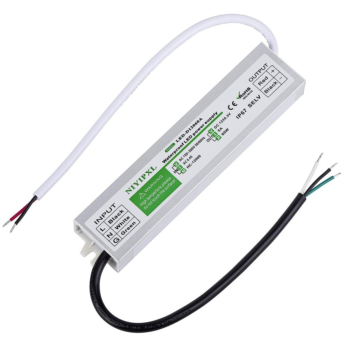 NIYIPXL Waterproof LED Power Supply - LED-D12060A