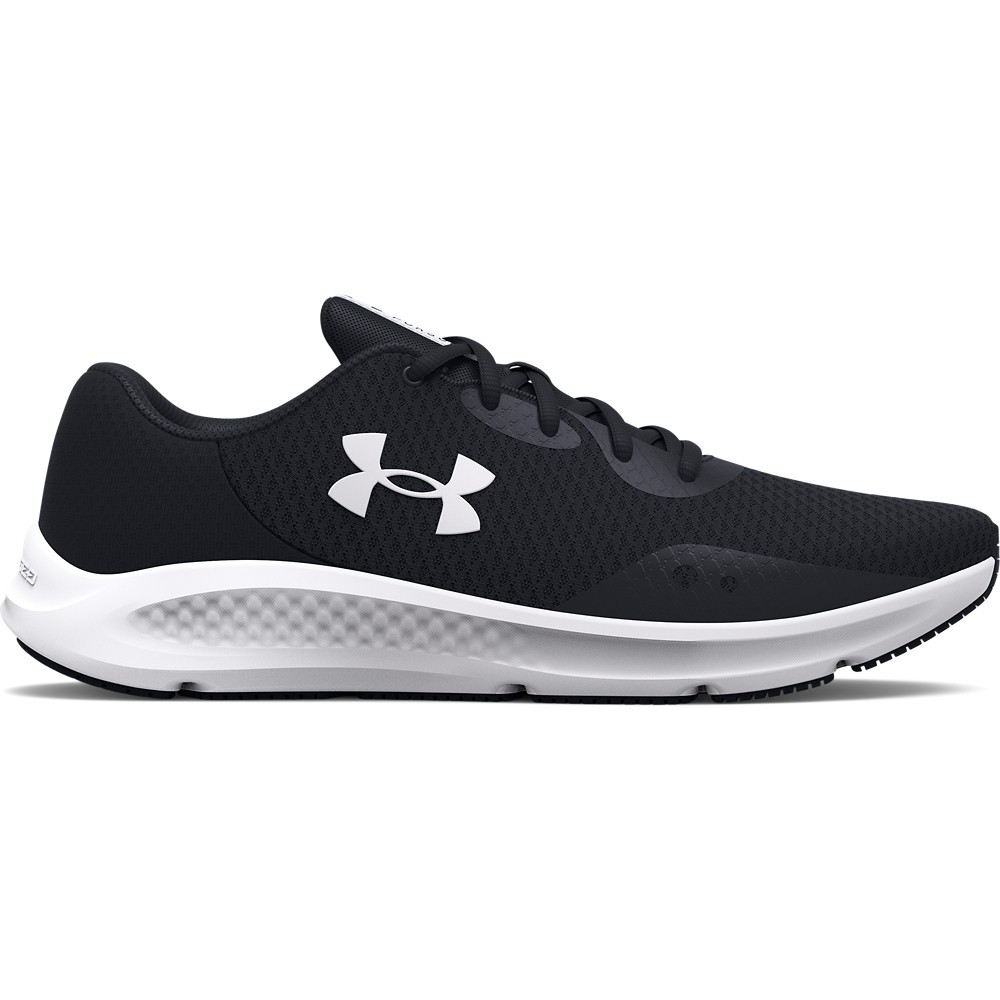 Under Armour 3024889 Women's UA Charged Pursuit 3 Shoes, Black/White, Size 11