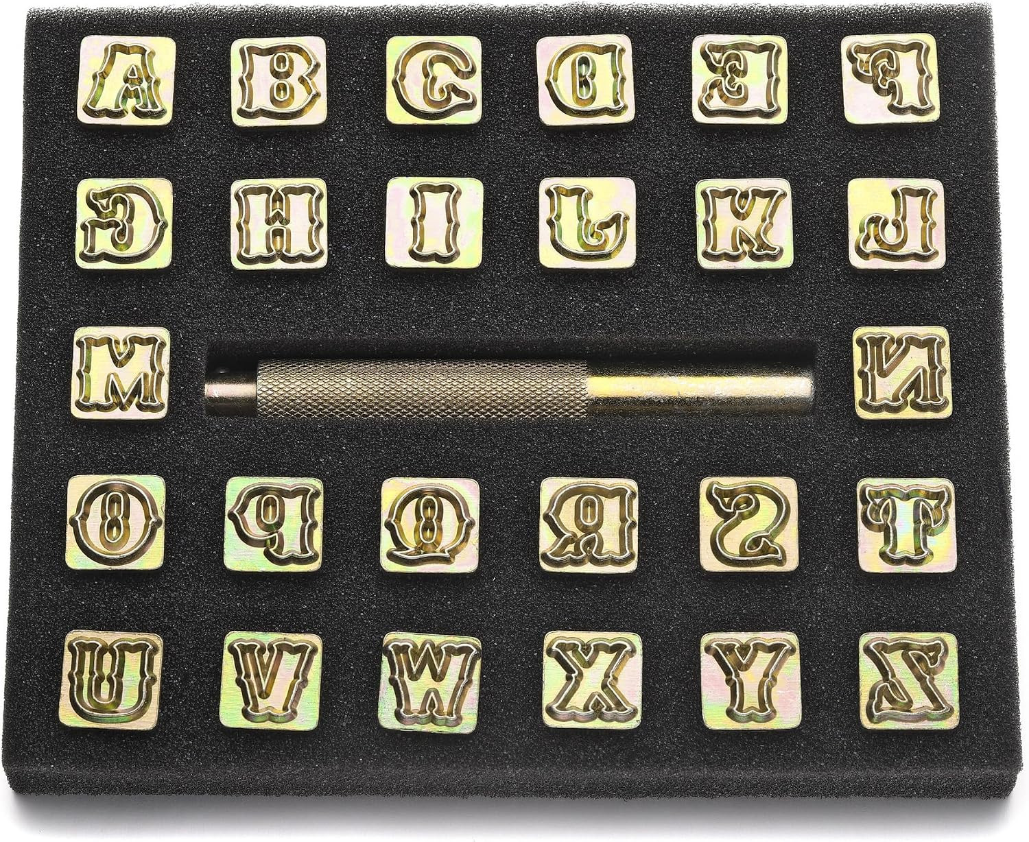 27 Pcs Letters Leather Stamp Kit for Leather Working, 1/2” / 13Mm | 26 Initials
