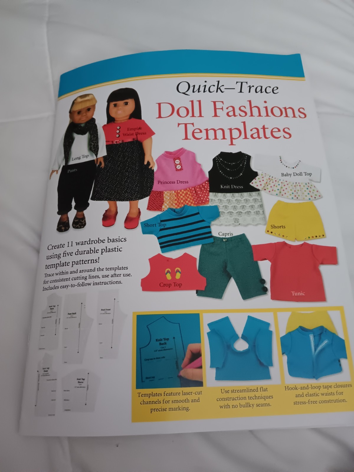 Quick Trace Doll Fashions Templates For 18 Inch Dolls 5 PCS Quilting Rulers