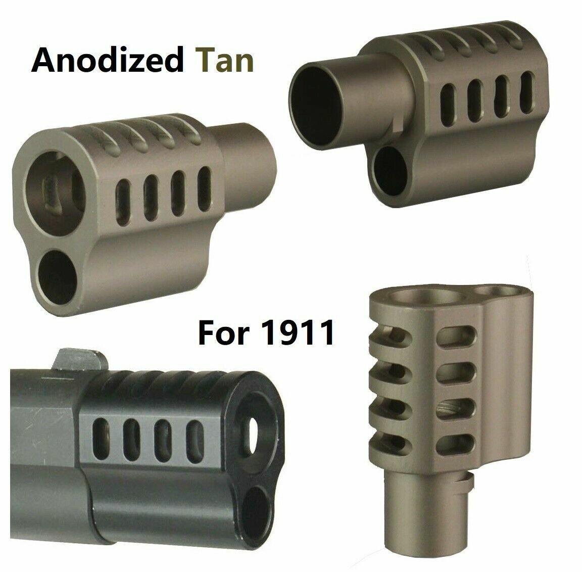 US SELLER!!! 1911 .45 ACP Muzzle Brake Compensator Anodized Tan Color