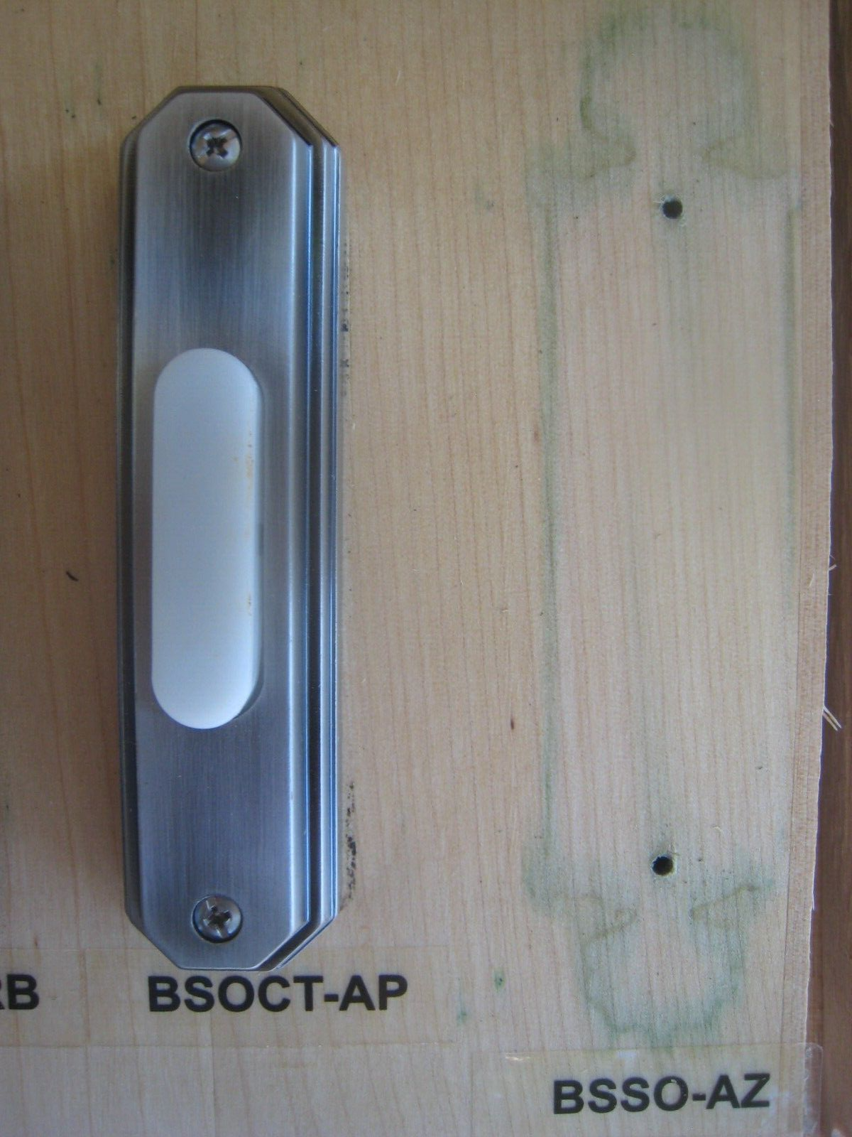 Teiber Wired Lighted Antique Pewter Die-Cast Pushbutton Doorbell Button BSOCT-AP