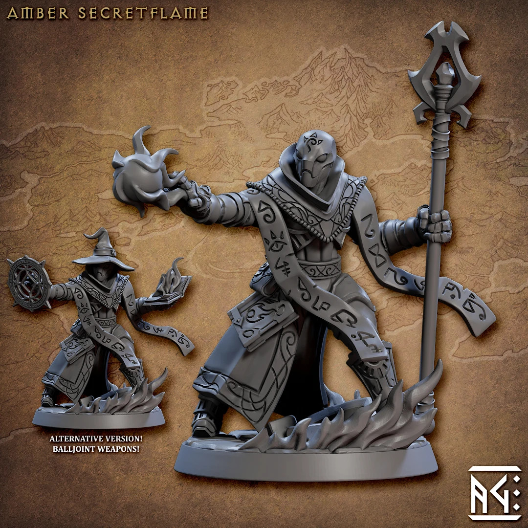 Amber Secretflame - Artisan Guild DnD Resin Miniature 30mm/75mm RPG