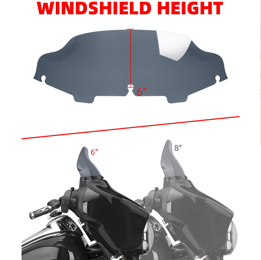 6" Smoke Windshield Windscreen For Harley Davidson Electra Glide Classic FLHTC