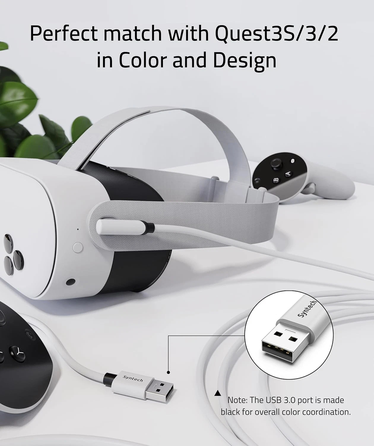 Link Cable 16FT for PCVR Compatible with Oculus/Quest 3/Meta Quest 3S, Quest2/Pr