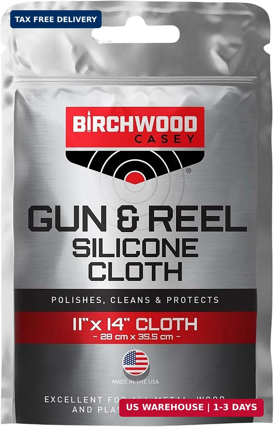 Birchwood Casey Gun & Reel Silicone Single Cloth | Lightweight Cotton 11"x14" Cl