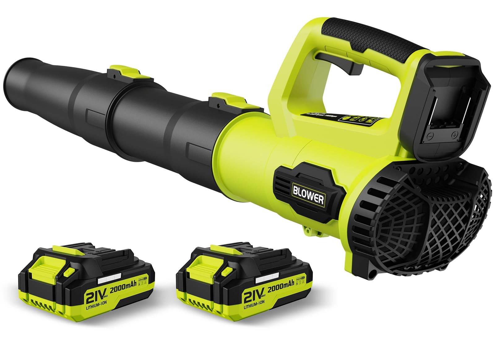Leaf Blower Cordless, 21V Electric Leaf Blower with 2×2.0Ah Batteries & 1 Fas...