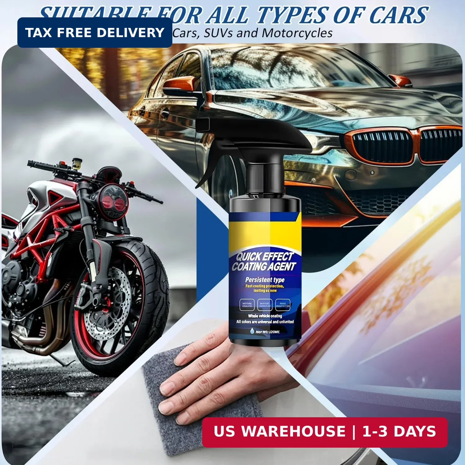 2Pcs Car Nano Coating Spray,Quick Effect Coating Agent for Car, Upgrade Advan...
