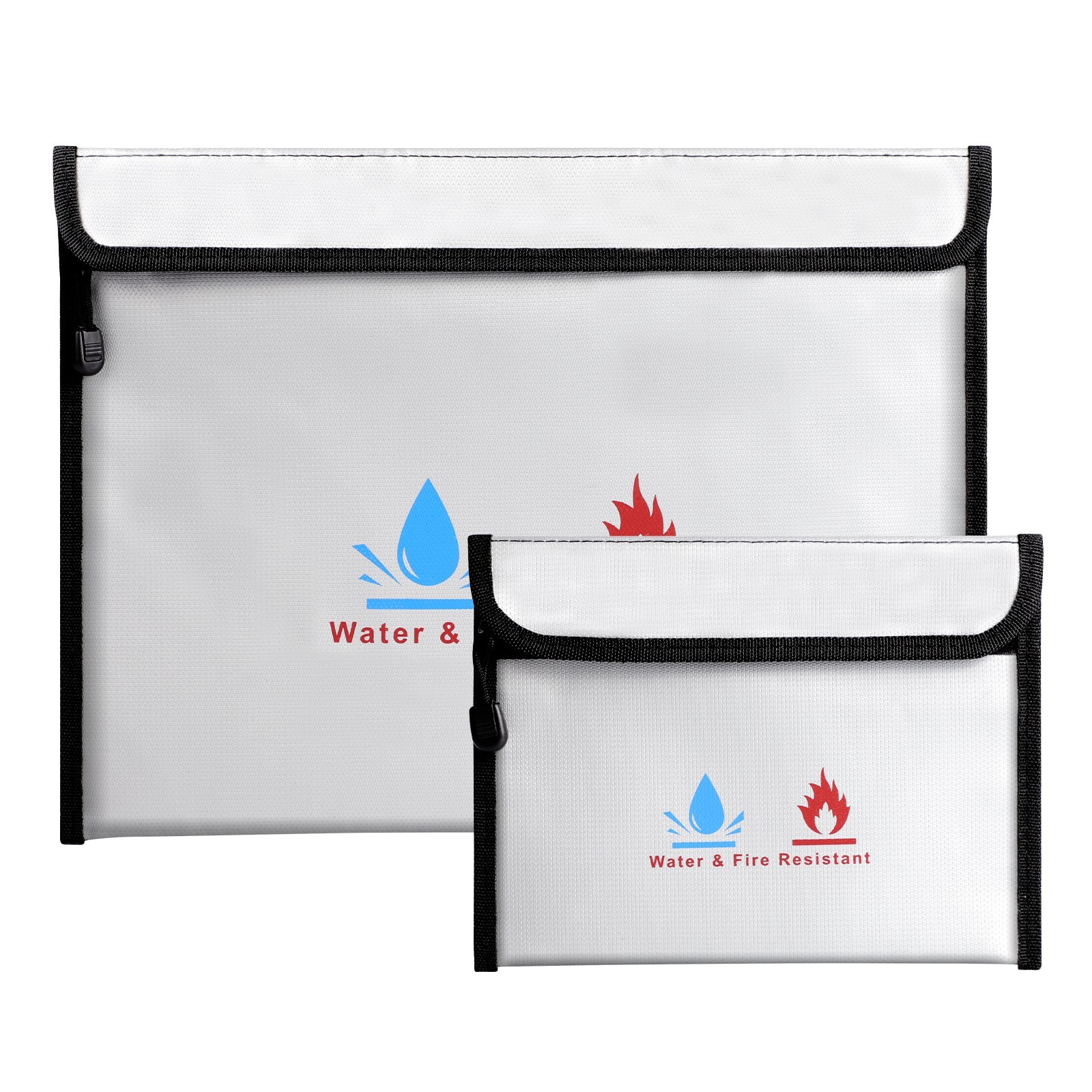 Fireproof Document Cash Storage Bags 2 Pack Waterproof Safe Pouch