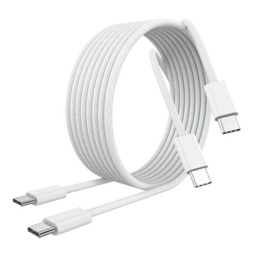 [MFi Certified] iPhone 17 16 15 Charger Cord 6FT, 2 Pack 60W 2P-6FT White C-C