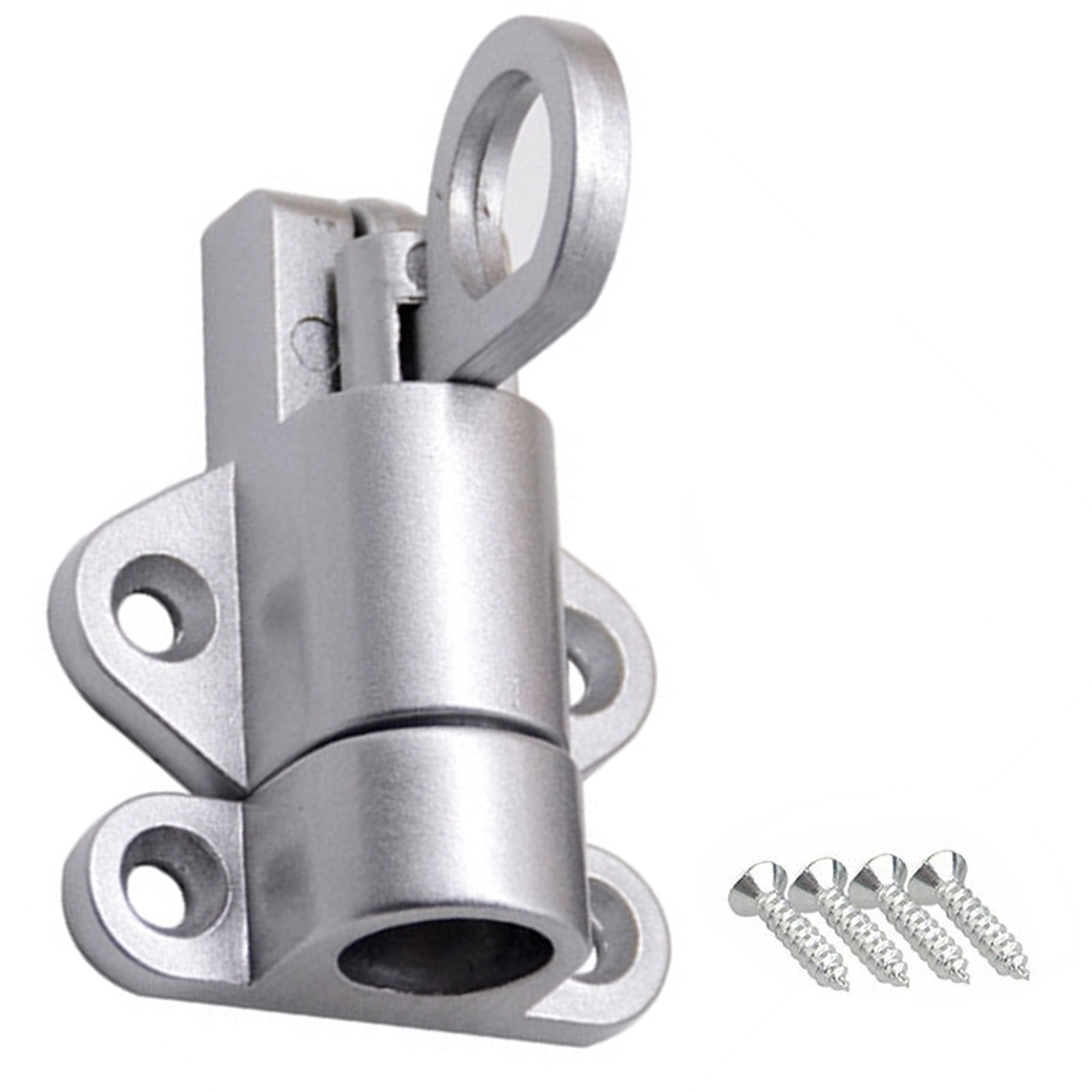 Silver Alloy Security Automatic Window Gate Lock Spring Bounce Door Bolt