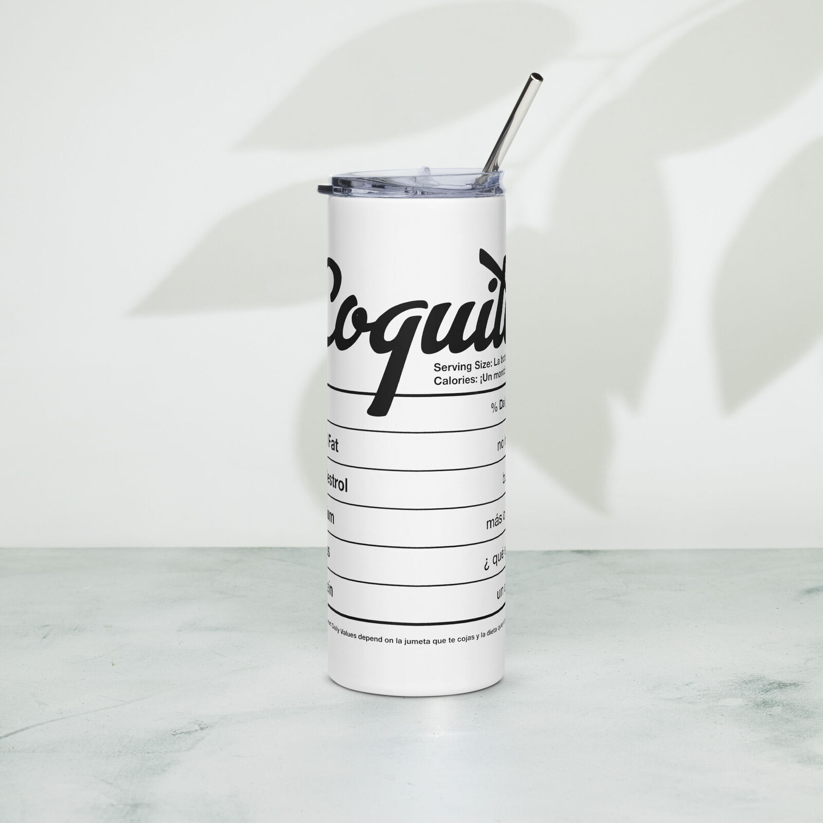 Coquito Tumbler | Skinny Tumblr (Steel)