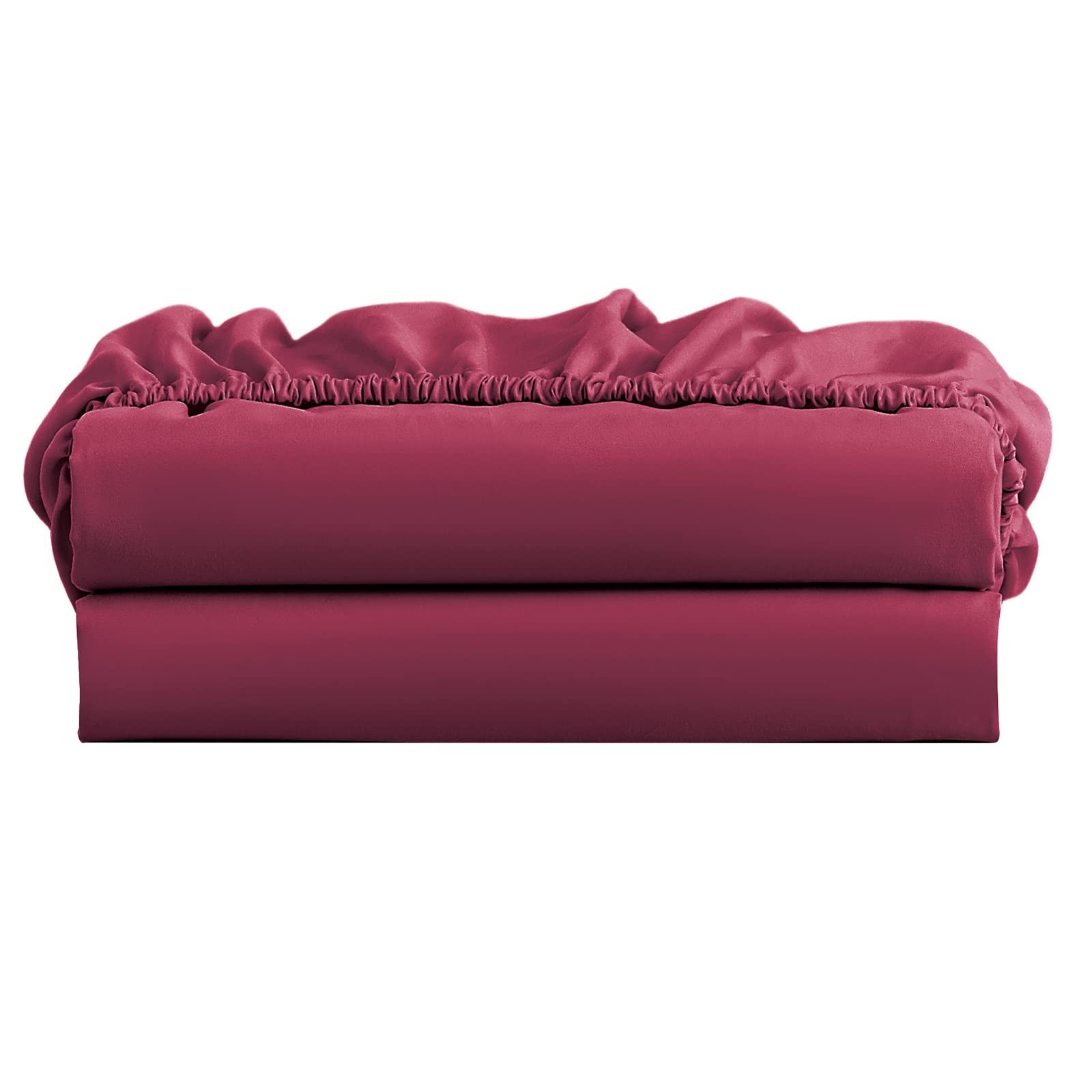 FreshCulture Queen Fitted Sheet Only 2 Pack - Hotel Queen-2pack, Burgundy