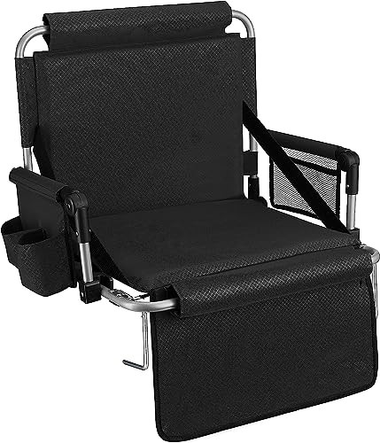 ALPCOUR EVERCOR STADIUM BLEACHER SEAT WITH BACK REST ARM REST APC FSSABK - BLACK