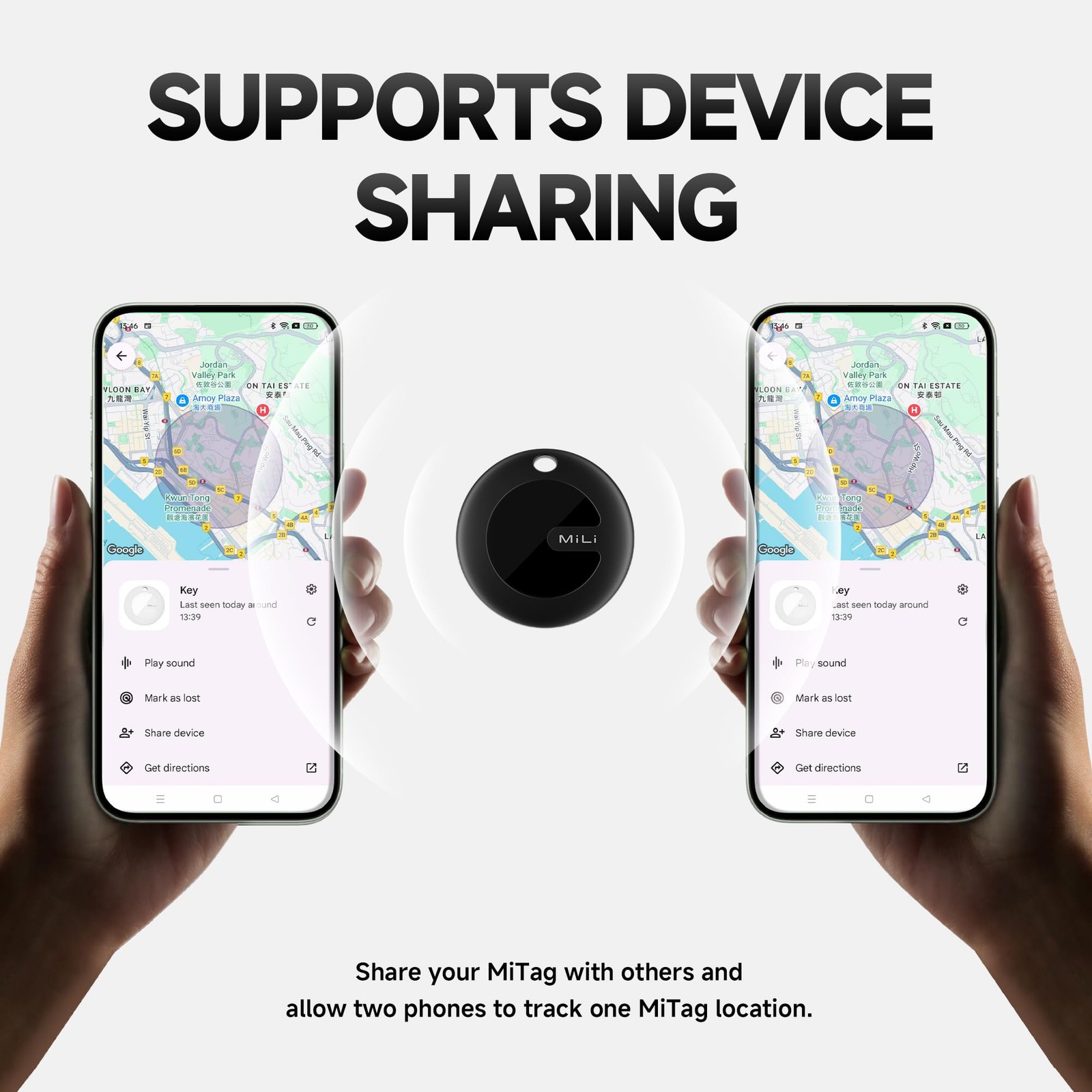 MiLi MiTag Bluetooth Tracker for Android, Smart Tracking Tag/Key BLK, 1PC