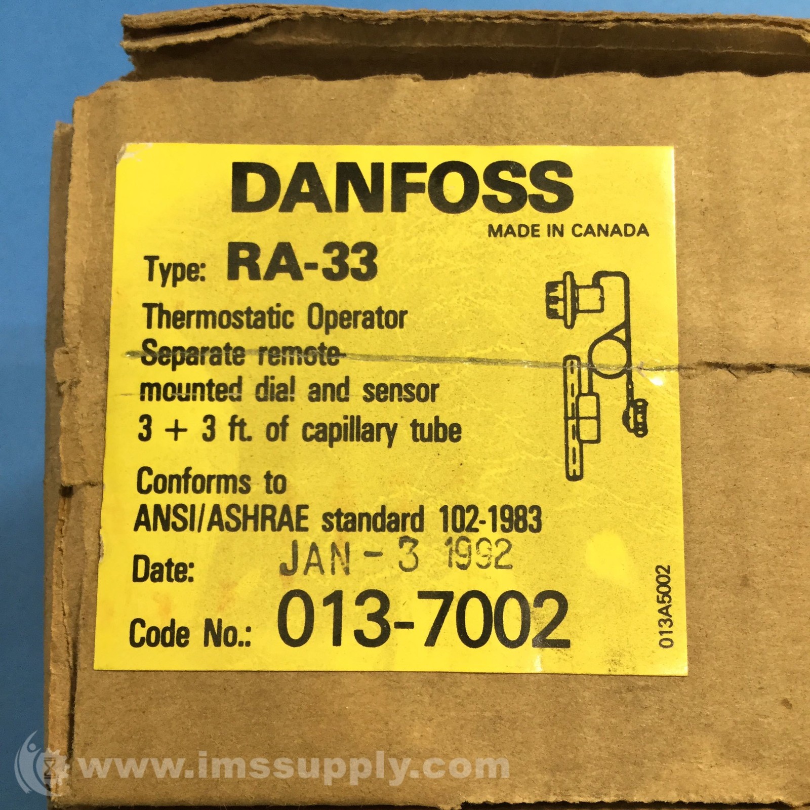 Danfoss 013-7002 Thermostatic Operator FNOB