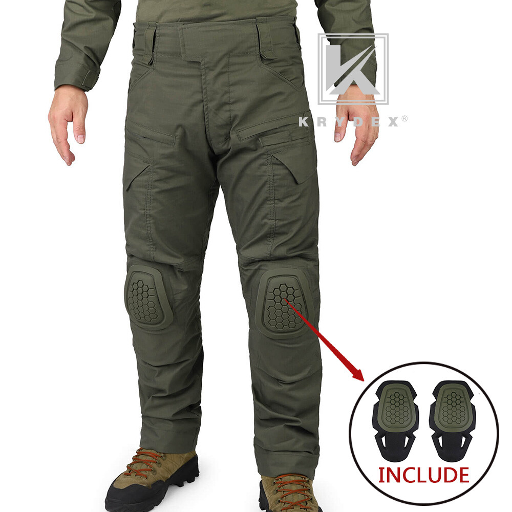 KRYDEX Gen4 Combat Uniform Tactical BDU Shirts & Pants Elbow / Knee Pads Green
