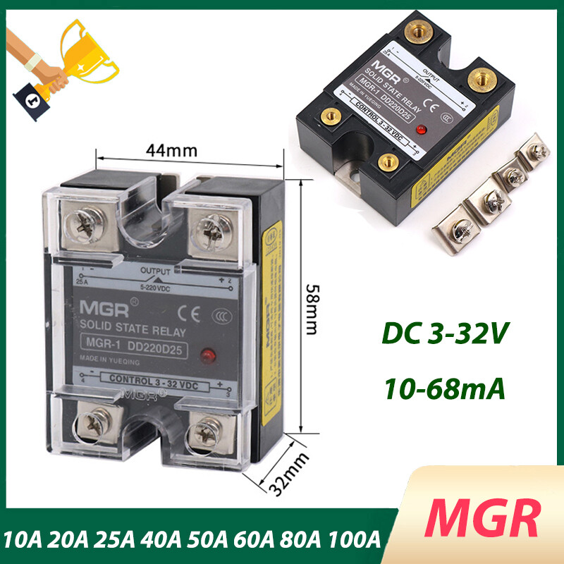Single Phase Solid State Relay DC-DC 3-32V MGR 10/20/25/40/50/60/80/100A Control