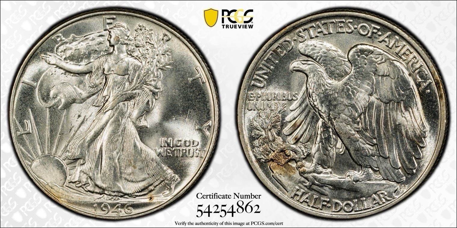1946 Walking Liberty Half Dollar PCGS MS64 Choice BU Original Luster Walker
