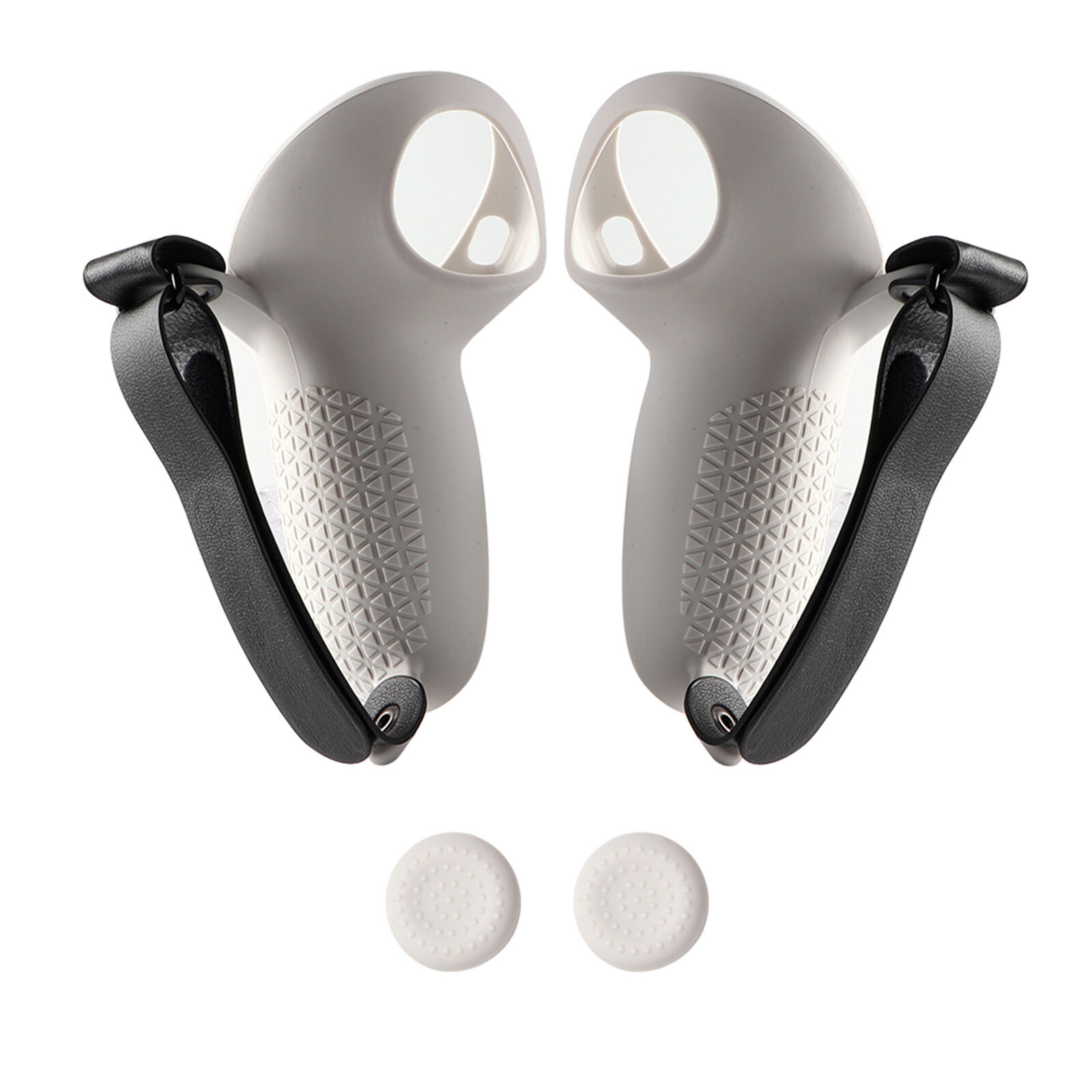 For Quest 3 VR Silicone Handle Grip Cover Controller Case Sleeve Hand Strap Set