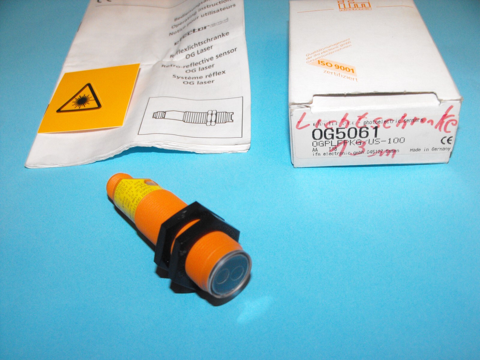 IFM EFECTOR OG5061.OGPLFPKG/US-100.reflective light barrier.NEW.