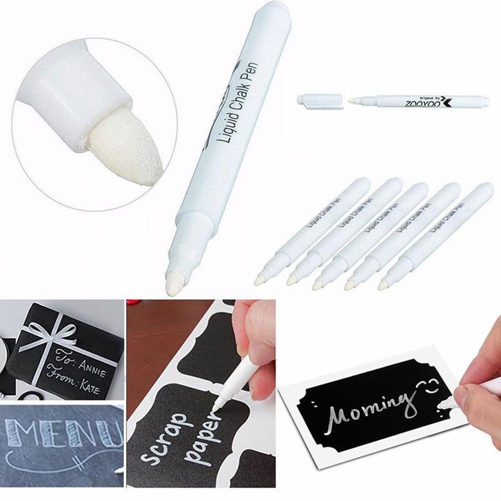 White Liquid Chalk Pens Marker For Glass Windows Blackboard Chalk NEW~ ψэ ц Z1T7