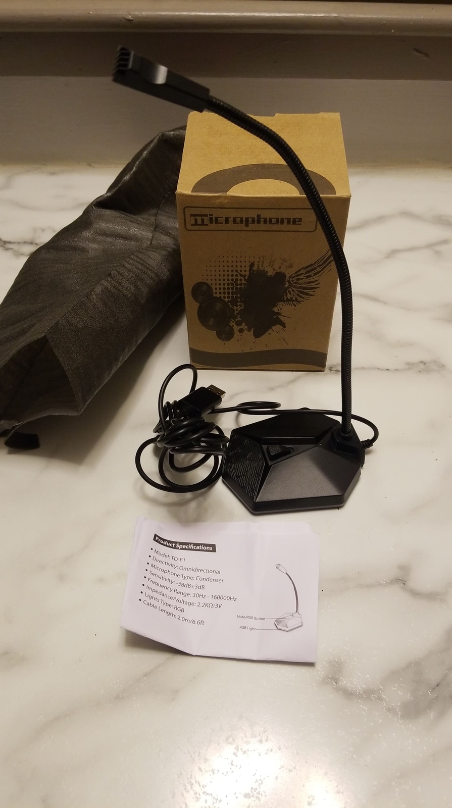USB Computer Microphone with Mute Button, Plug&Play Condenser, Desktop, PC
