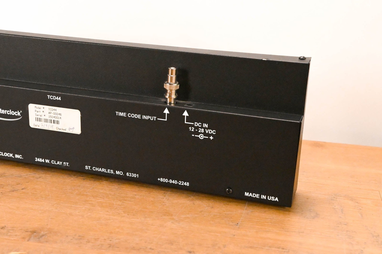 Masterclock TCD44 Time Code Display Studio Clock (NO POWER SUPPLY) CG01UXH