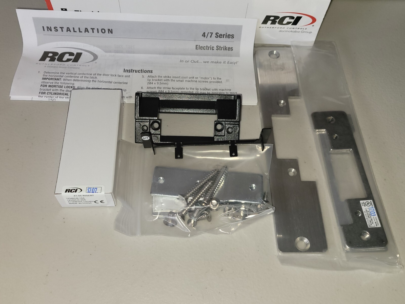 New RCI 41Ux05x32D Stainless Steel Electric Strike Fail Locked 12VDC-R41U59