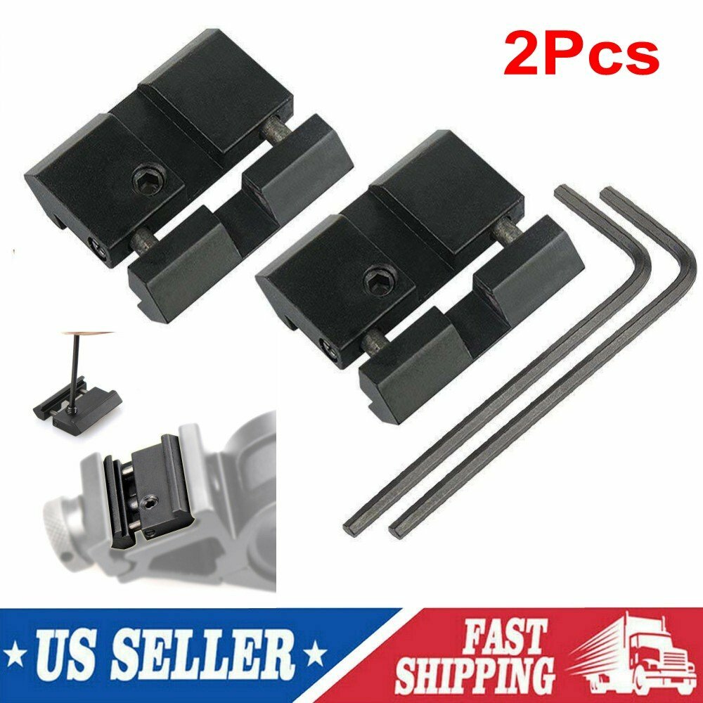 2 X 11mm Dovetail to 20mm Picatinny Rail Snap In Adapter Scope Mount Base