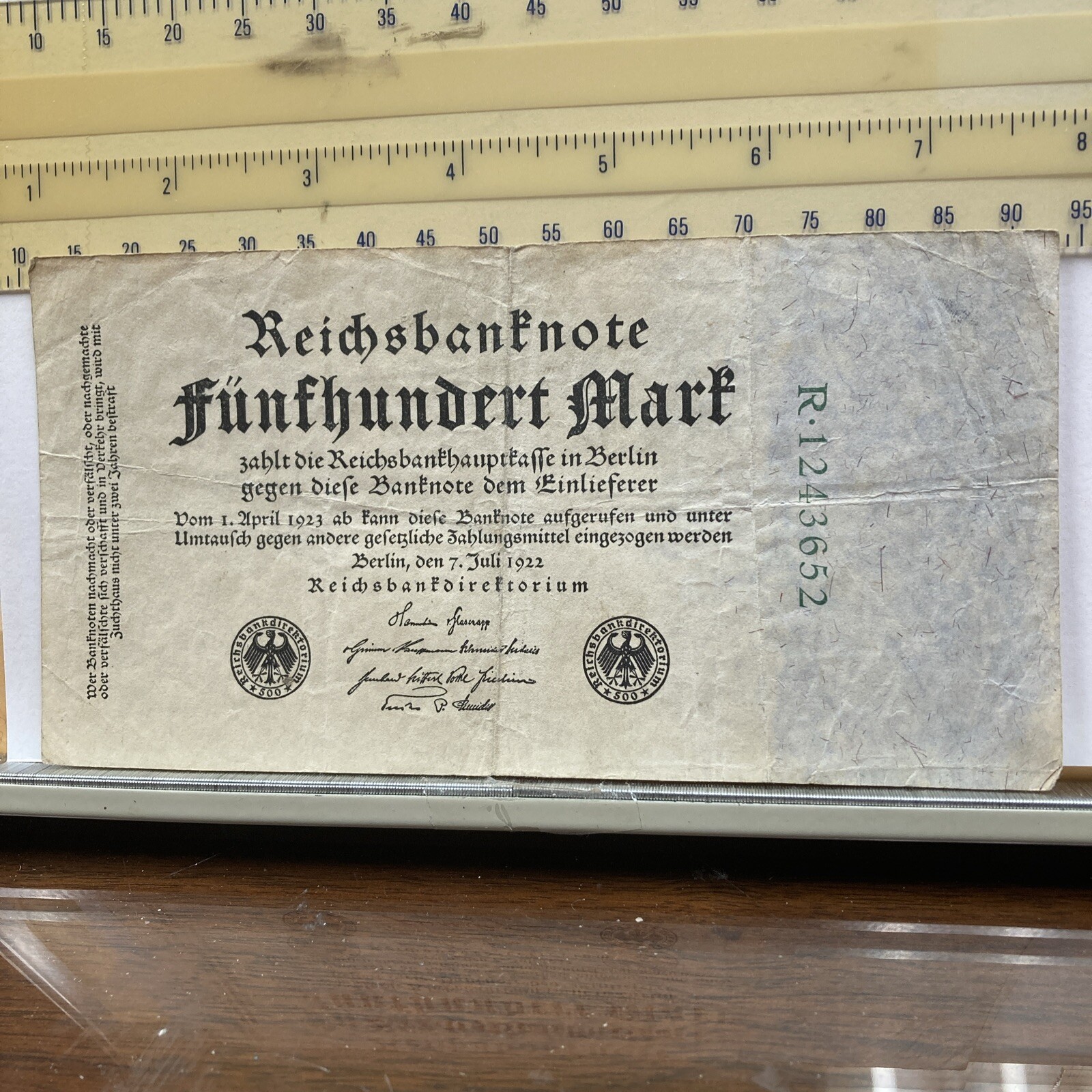 7 July 1922 GERMANY, 500 Mark 1922 R.1243652 circulated