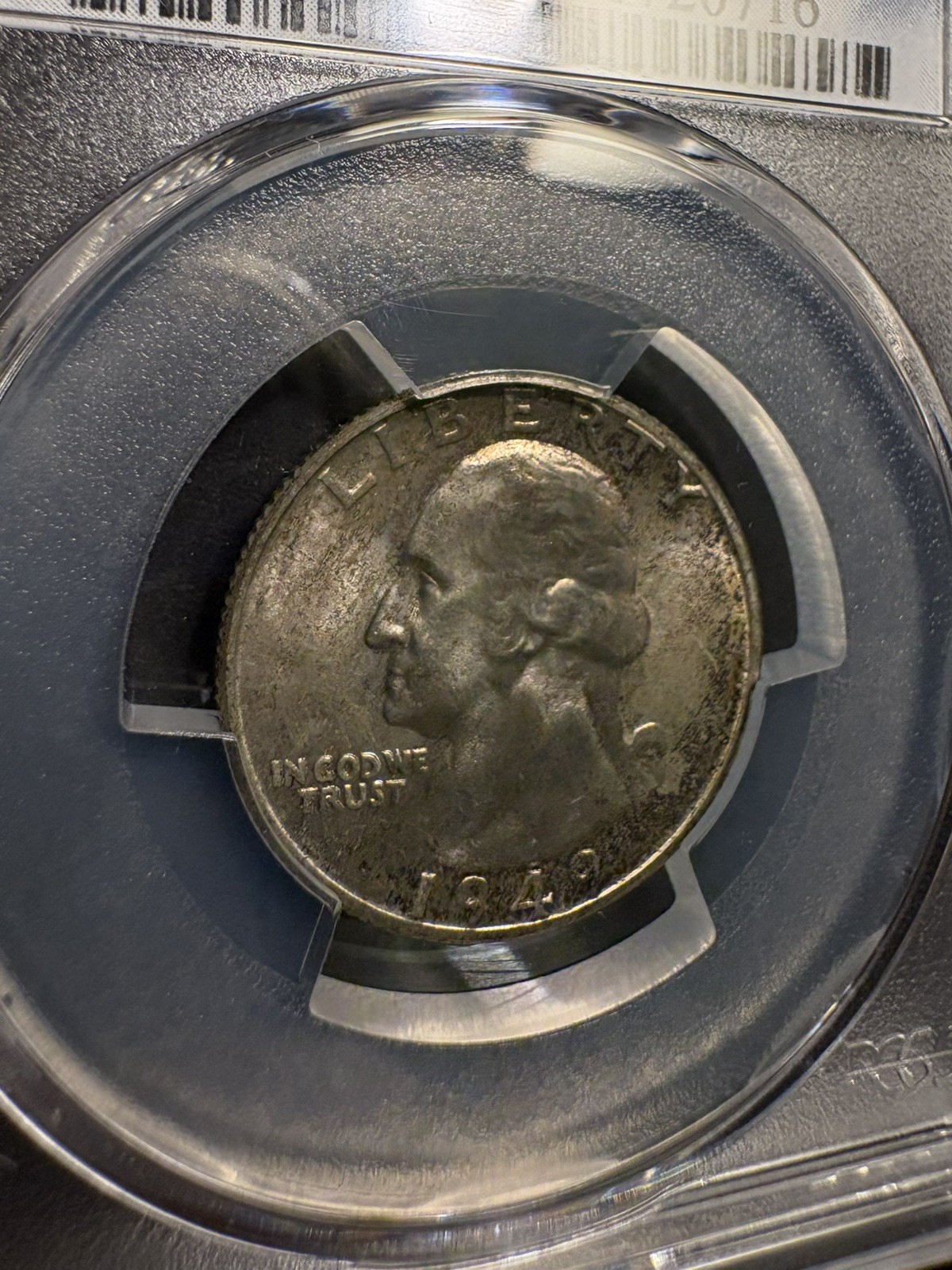 1949 Washington quarter MS66 PCGS, Nicely Toned