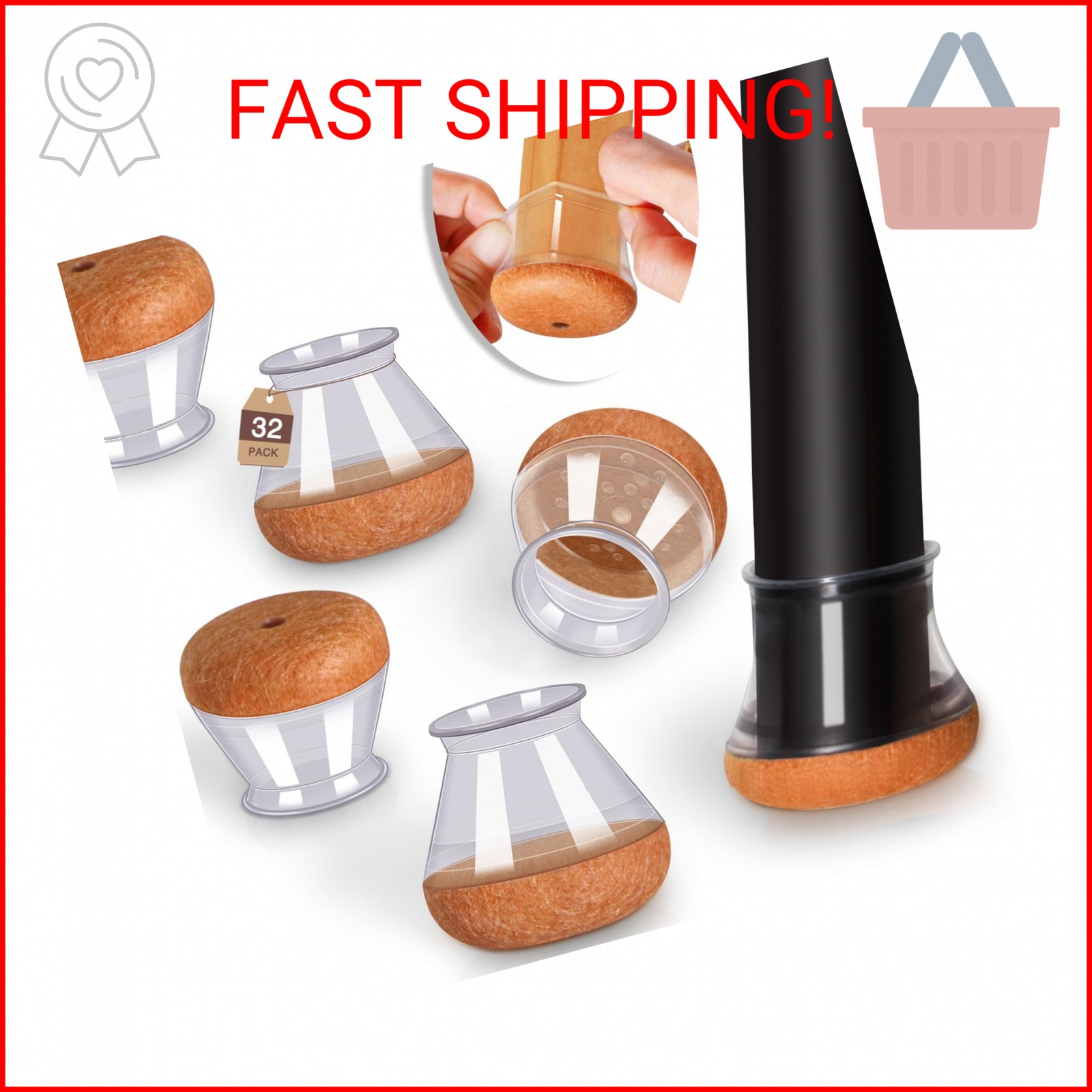 YOZON Chair Leg Floor Protectors for Hardwood Floors Felt Furniture Pads Silicon