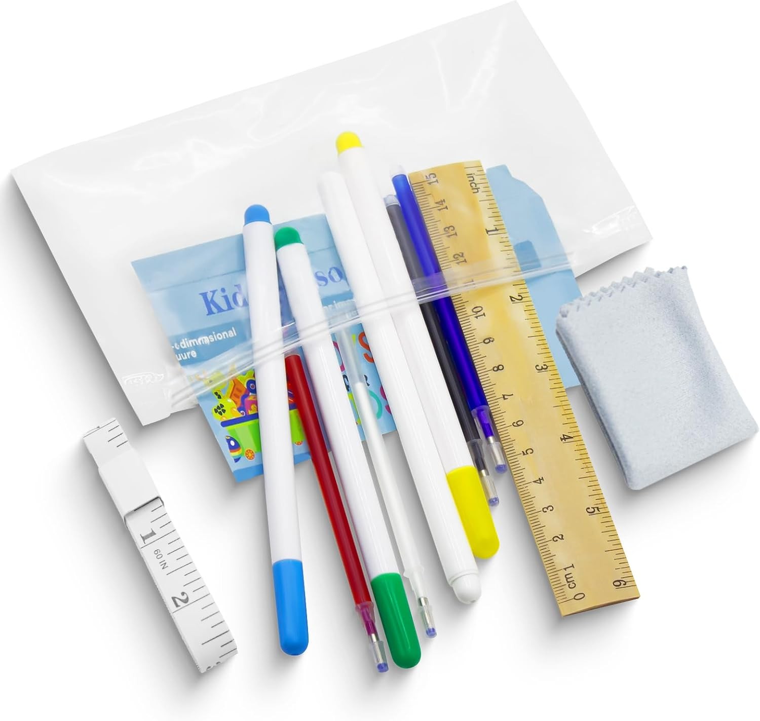 12PCS Fabric Markers for Sewing Set, Including 4PCS Washable Fabric Markers for