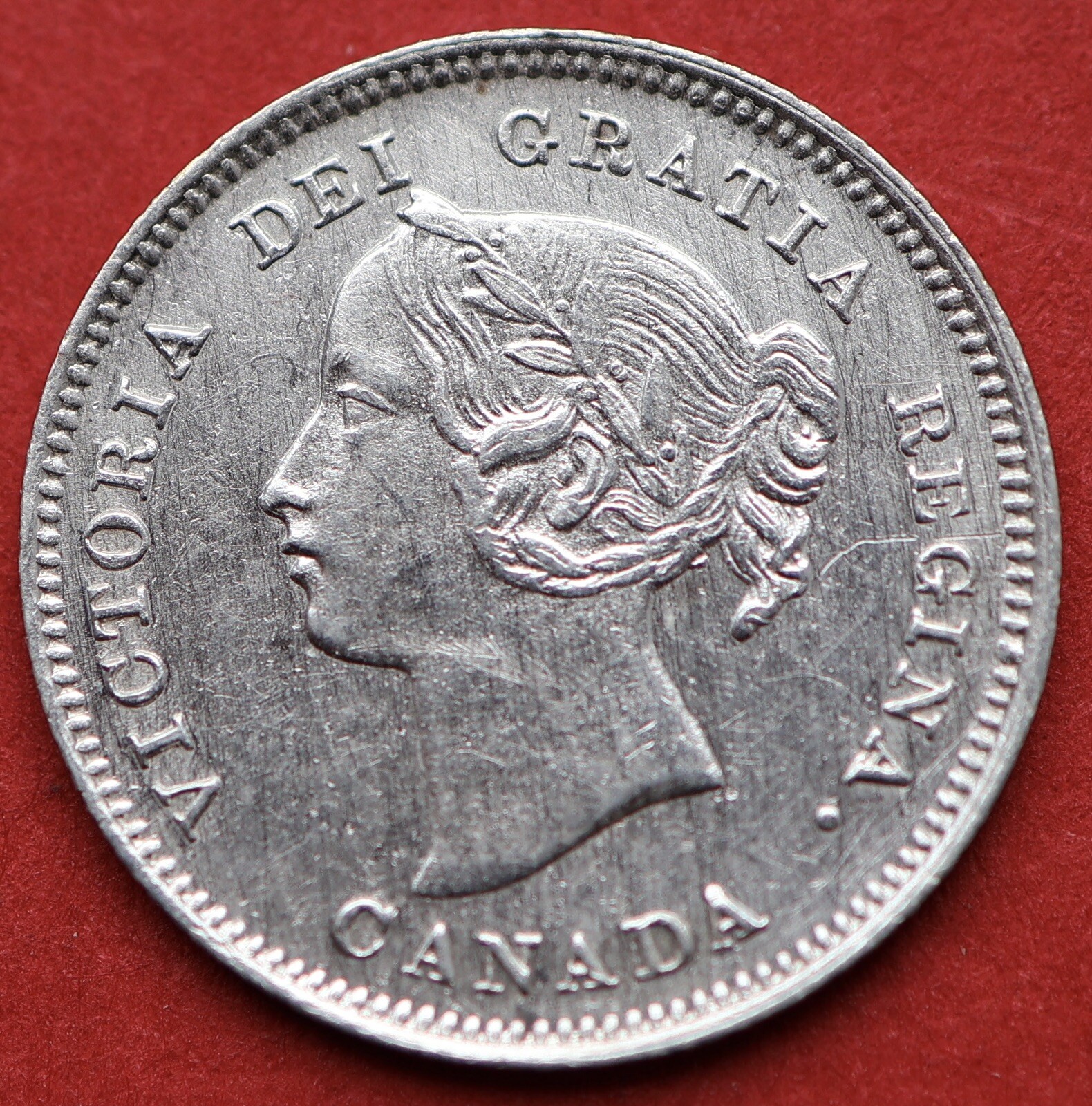 1900 Canada 5 Cents Oval 0 - AU/MS - Cleaned Trend 162,50$ Lot#2417