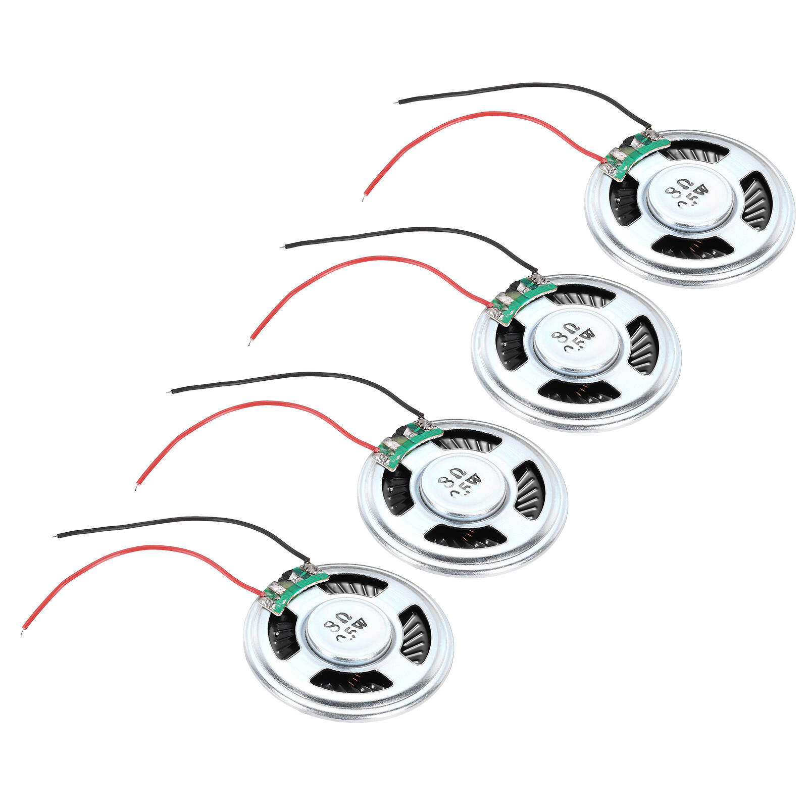 4 Pcs 0.5W 8 Ohm Small Speakers Metal Shell Round Internal Micro Magnet Speaker