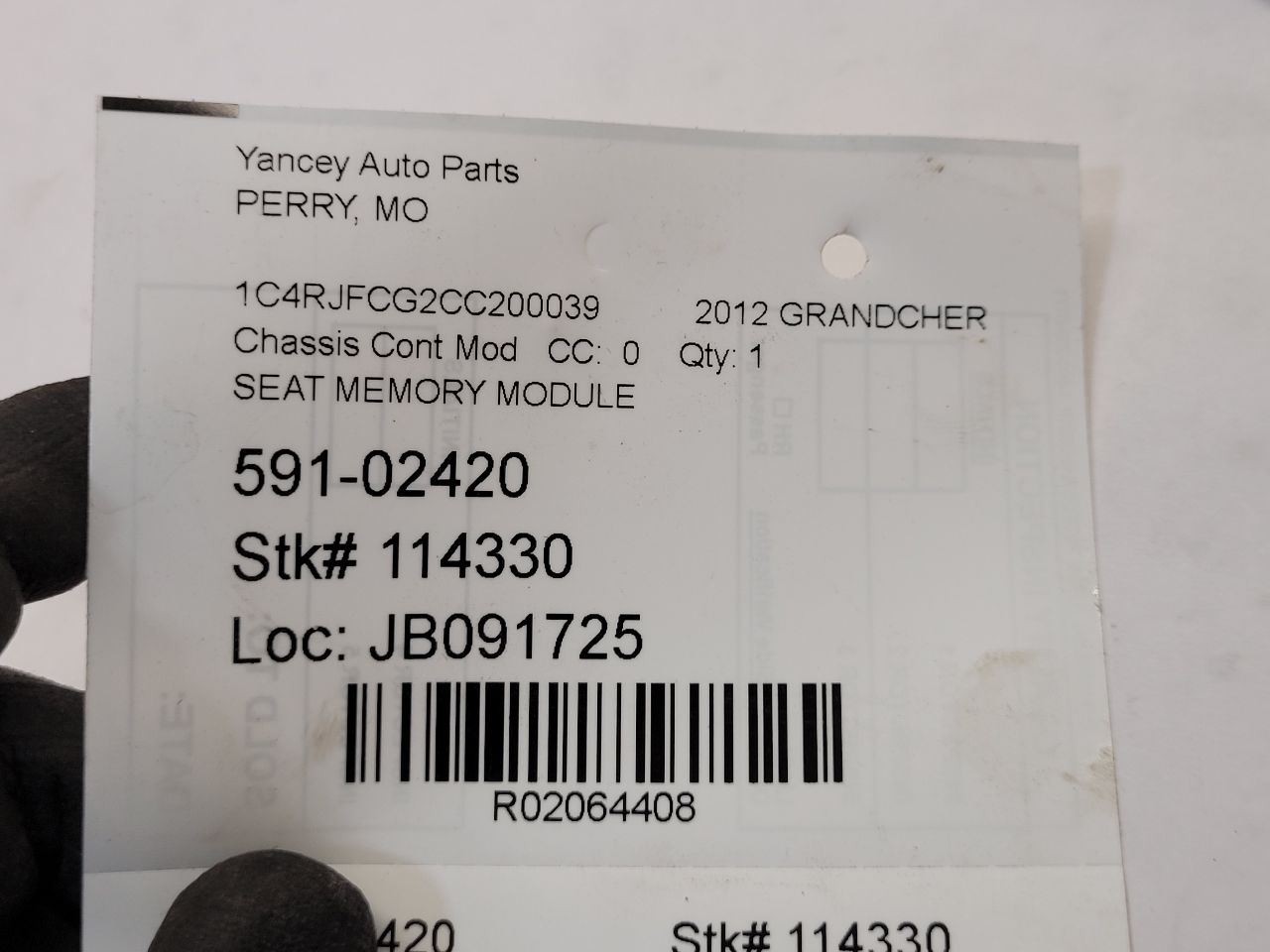 2011 2012 2013 DODGE DURANGO Chassis ECM Seat Memory With Power Tilt Column