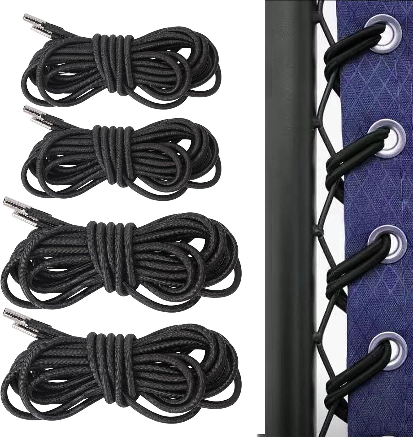 4 Pack Upgraded Black Gravity Chair Replacement Cord Zero Gravity Chair Repla...