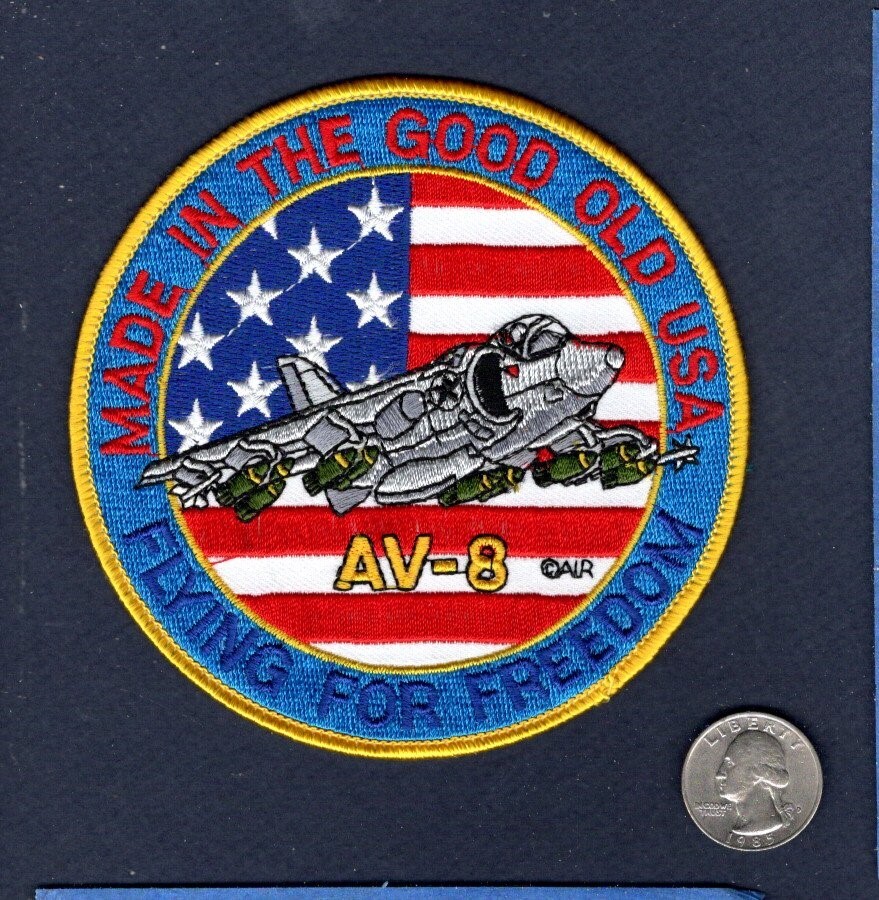 AV-8 AV-8B HARRIER FFF USMC VMA RAF Spanish Attack Squadron Aircraft Patch
