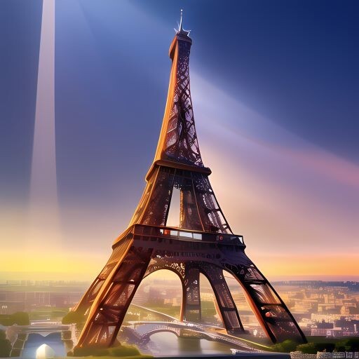 web image design, digital painting, file for printing Eiffel Tower Paris