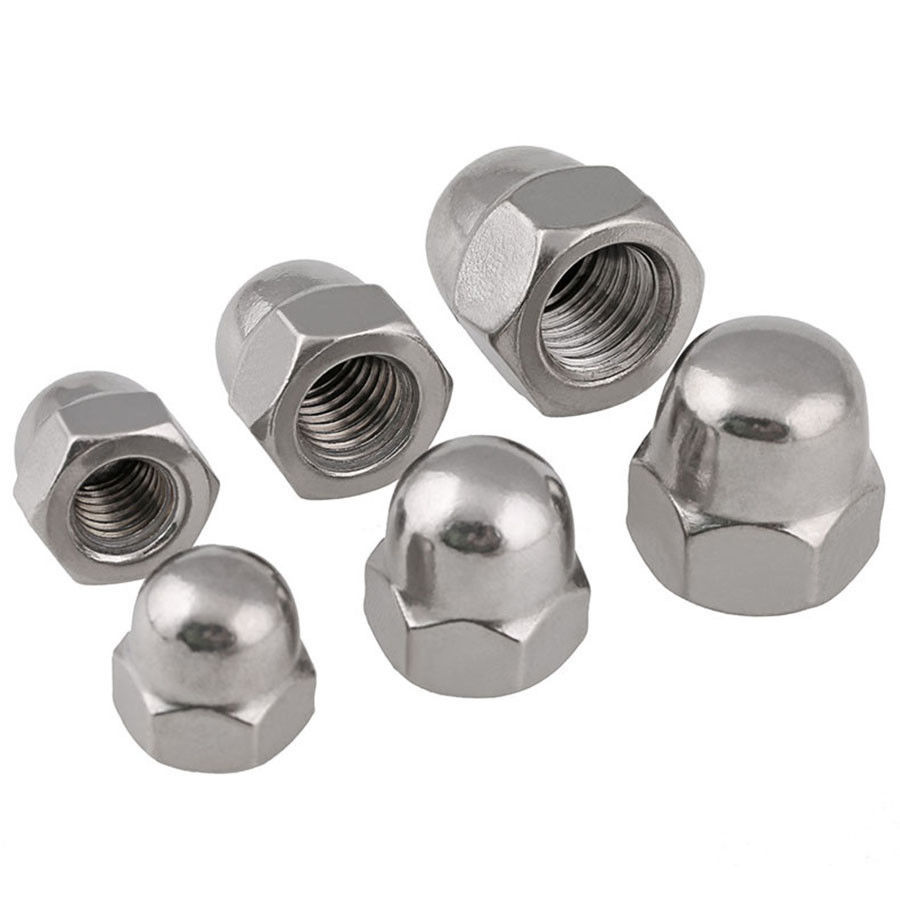 M10*1.0 Fine pitch 304 Stainless Blind Nut Ball Knobs HEX Acorn Nuts Right hand