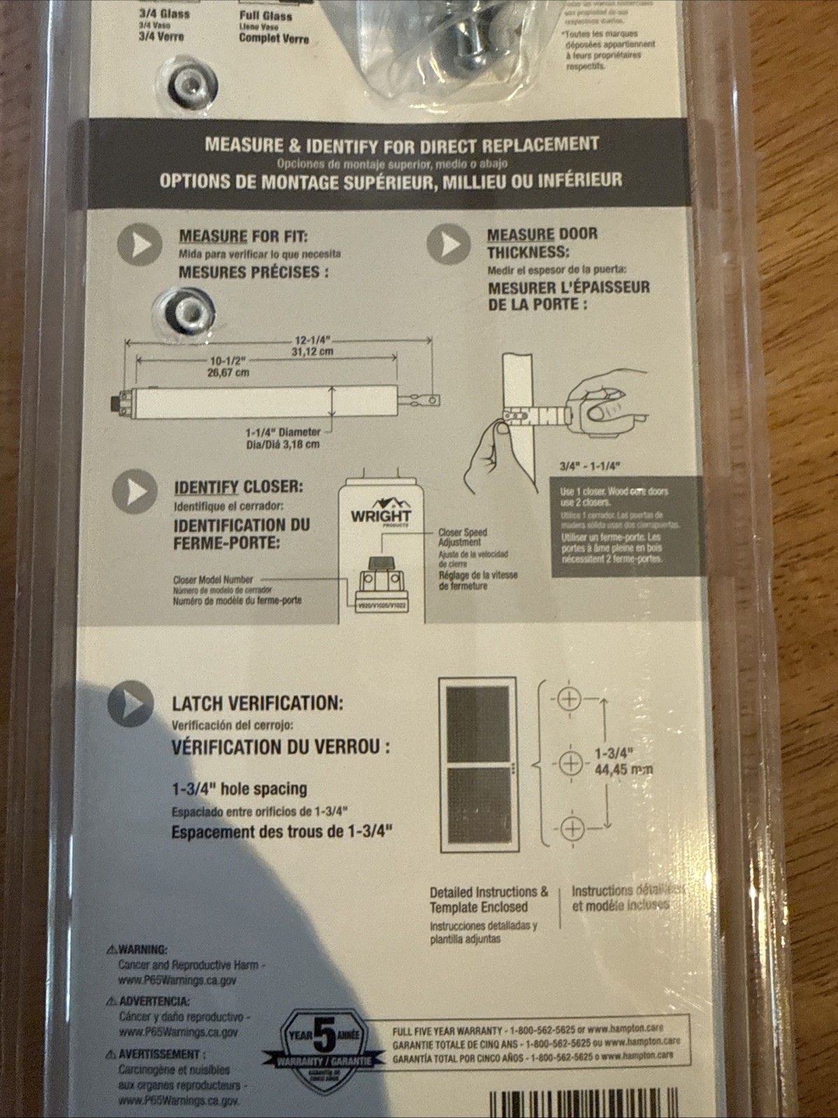 Door Closer And Latch Combo Kit , Wright , New