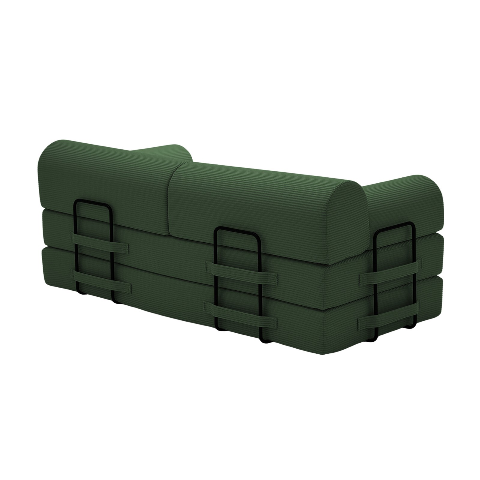 Convertible Sleeper Sofa Bed, Corduroy Folding Couch, Dark Green