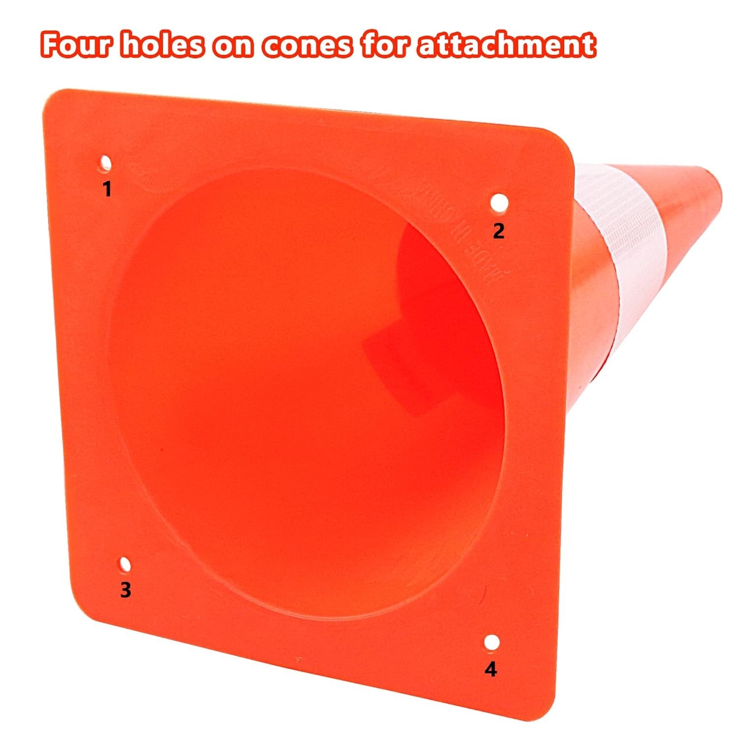 15 inch Traffic Safety Cones with Reflective Collars,[4 Pack]Orange Construct...
