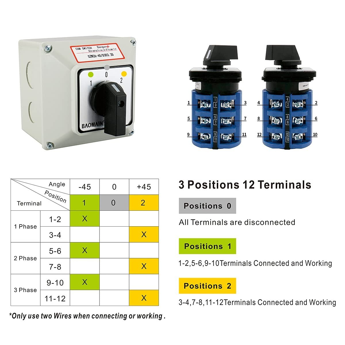 High-Performance 40A Rotary Changeover Switch for Industrial Applications - Grey