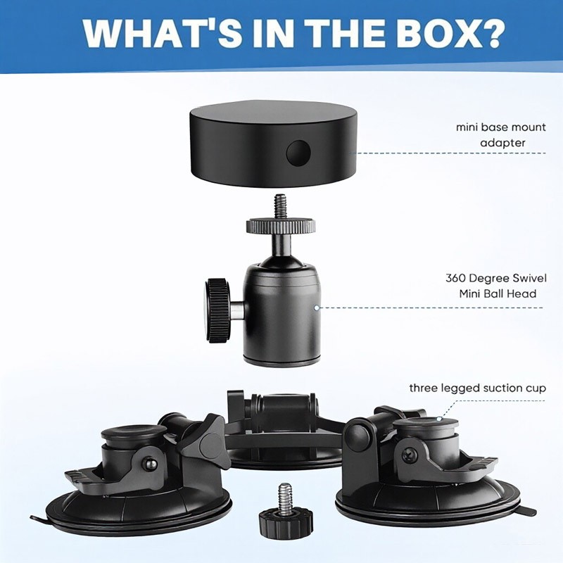 For Starlink Mini Roof Triangular Suction Cup Mount 360 Horizontal Adjustment